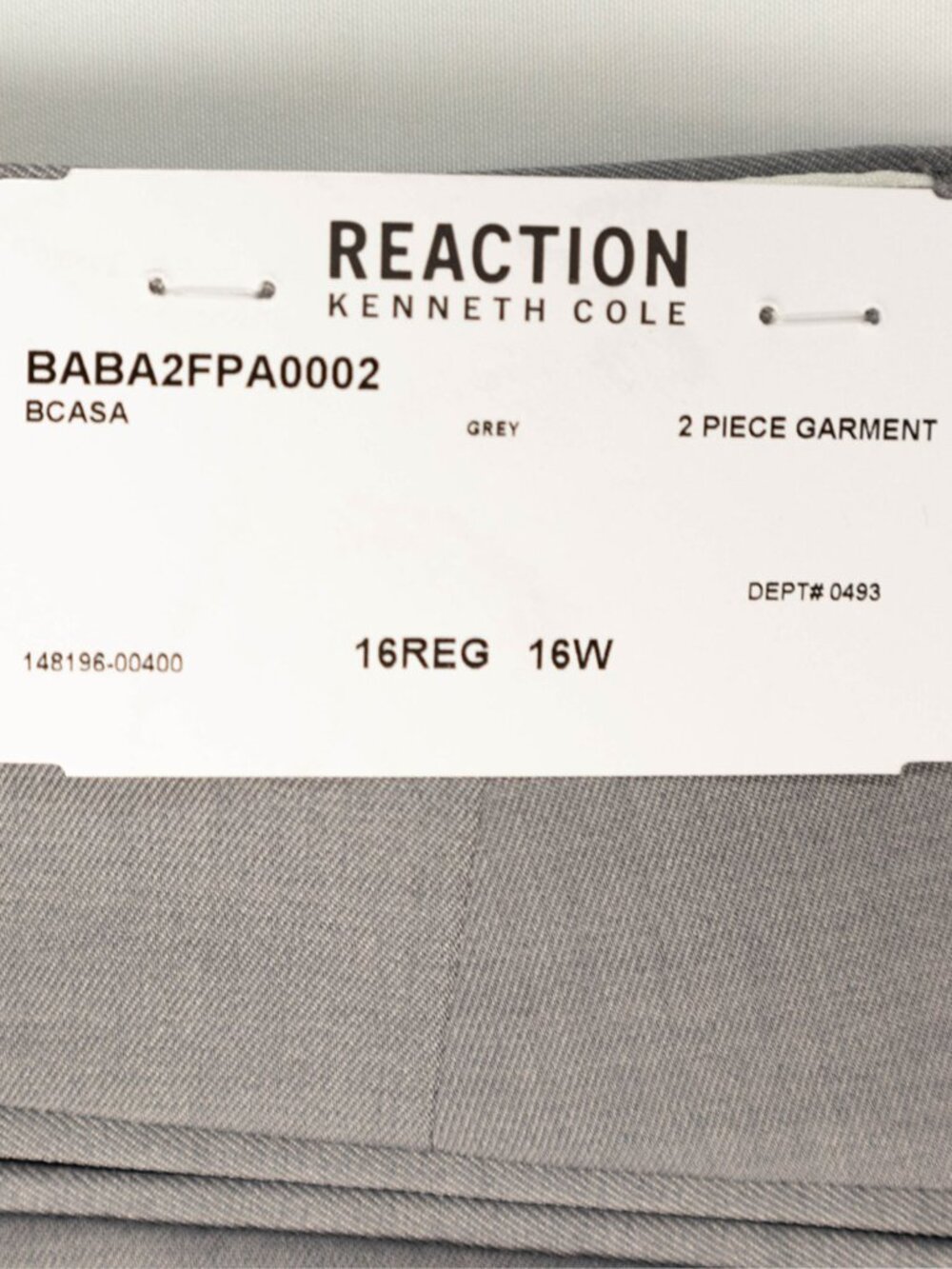 Kenneth Cole Reaction Big Boys Slim Fit Stretch Suit Pants - 16R Gray - Picture 4 of 4